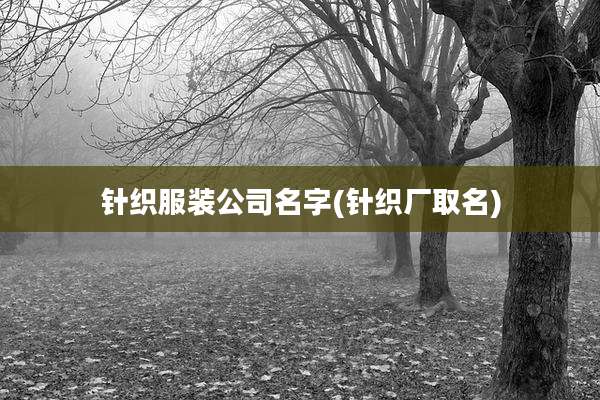 针织服装公司名字(针织厂取名)