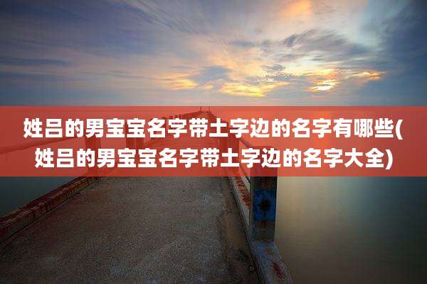 姓吕的男宝宝名字带土字边的名字有哪些(姓吕的男宝宝名字带土字边的名字大全)