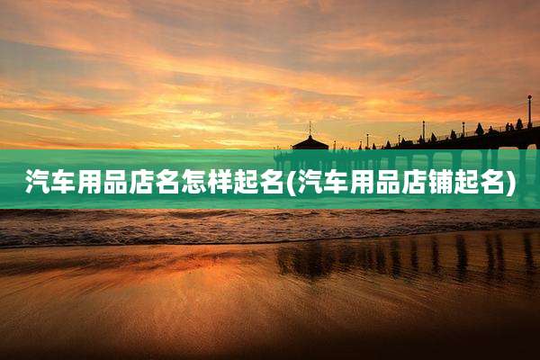 汽车用品店名怎样起名(汽车用品店铺起名)