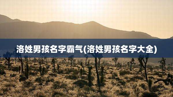洛姓男孩名字霸气(洛姓男孩名字大全)