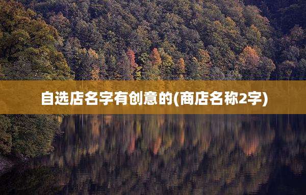 自选店名字有创意的(商店名称2字)