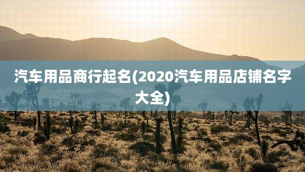 汽车用品商行起名(2020汽车用品店铺名字大全)