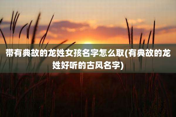 带有典故的龙姓女孩名字怎么取(有典故的龙姓好听的古风名字)