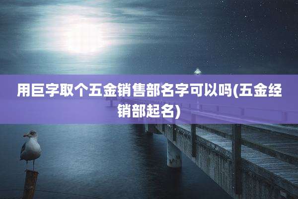 用巨字取个五金销售部名字可以吗(五金经销部起名)