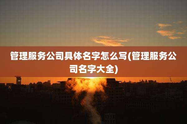 管理服务公司具体名字怎么写(管理服务公司名字大全)
