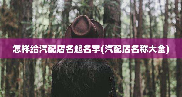 怎样给汽配店名起名字(汽配店名称大全)