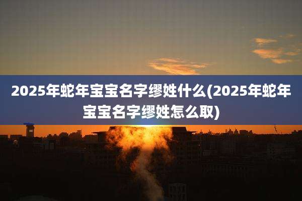 2025年蛇年宝宝名字缪姓什么(2025年蛇年宝宝名字缪姓怎么取)