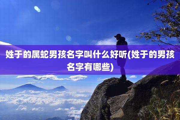 姓于的属蛇男孩名字叫什么好听(姓于的男孩名字有哪些)
