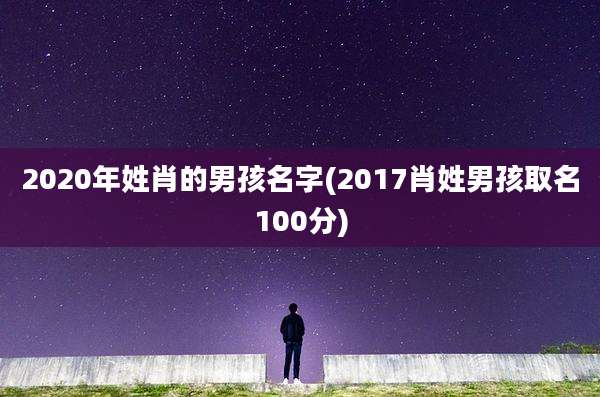 2020年姓肖的男孩名字(2017肖姓男孩取名100分)