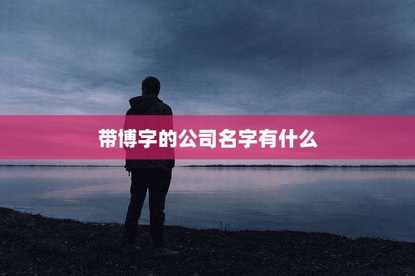 带博字的公司名字有什么