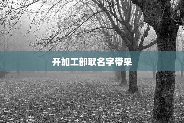 开加工部取名字带果