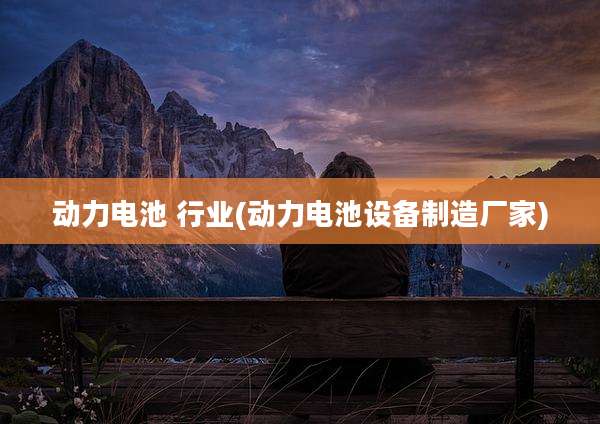 动力电池 行业(动力电池设备制造厂家)