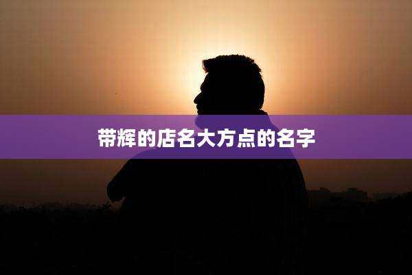 带辉的店名大方点的名字