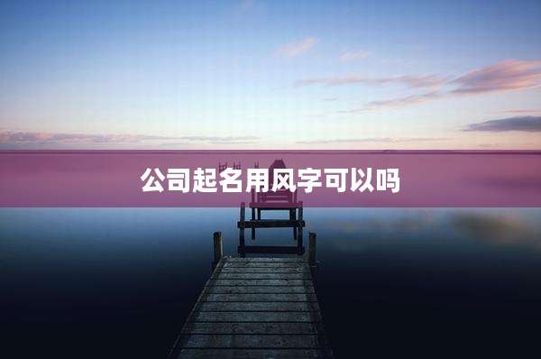 公司起名用风字可以吗