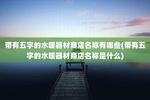 带有五字的水暖器材商店名称有哪些(带有五字的水暖器材商店名称是什么)