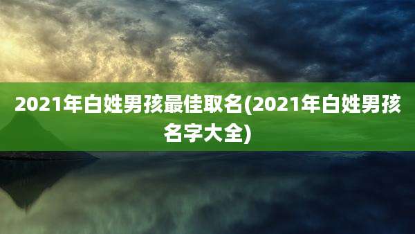 2021年白姓男孩最佳取名(2021年白姓男孩名字大全)