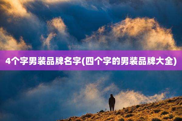 4个字男装品牌名字(四个字的男装品牌大全)