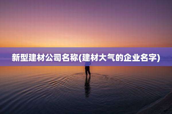 新型建材公司名称(建材大气的企业名字)