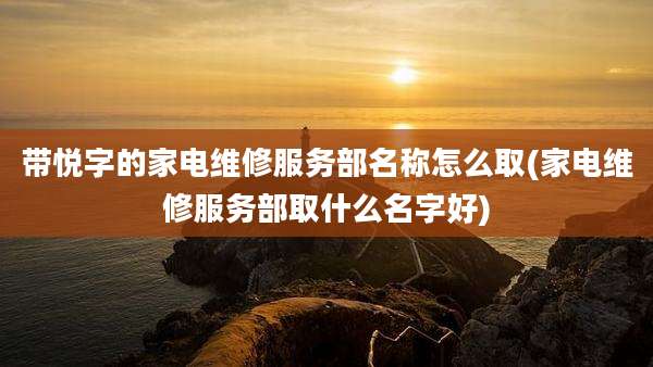 带悦字的家电维修服务部名称怎么取(家电维修服务部取什么名字好)