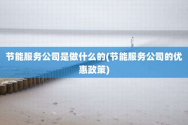 节能服务公司是做什么的(节能服务公司的优惠政策)
