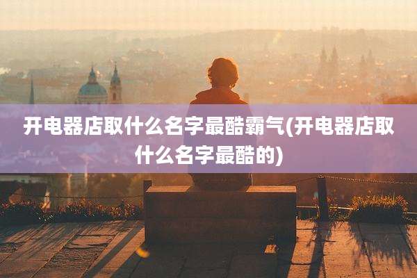 开电器店取什么名字最酷霸气(开电器店取什么名字最酷的)