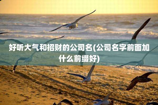 好听大气和招财的公司名(公司名字前面加什么前缀好)