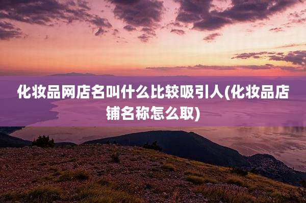化妆品网店名叫什么比较吸引人(化妆品店铺名称怎么取)