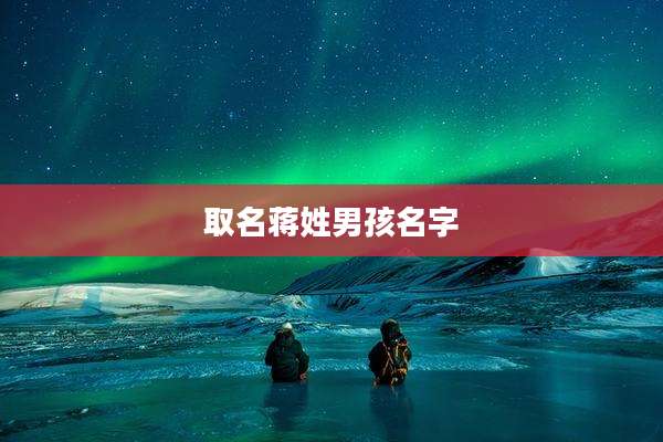 取名蒋姓男孩名字