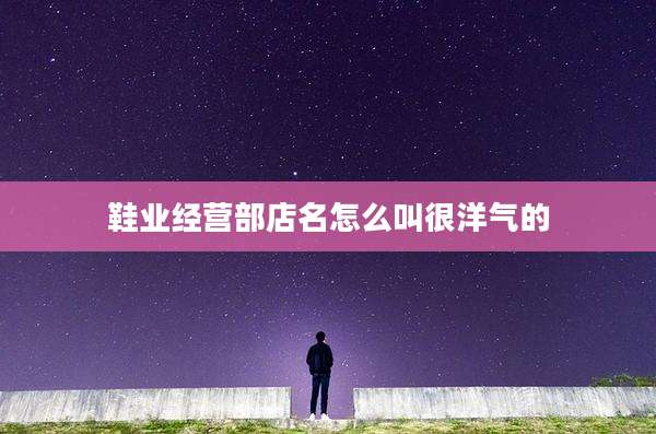 鞋业经营部店名怎么叫很洋气的