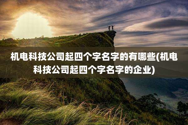 机电科技公司起四个字名字的有哪些(机电科技公司起四个字名字的企业)