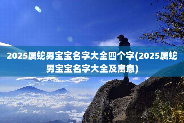 2025属蛇男宝宝名字大全四个字(2025属蛇男宝宝名字大全及寓意)