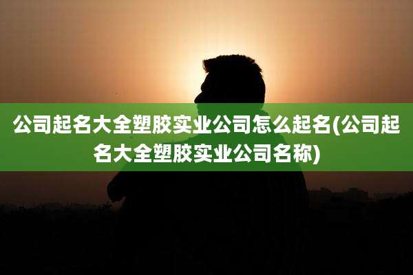 公司起名大全塑胶实业公司怎么起名(公司起名大全塑胶实业公司名称)