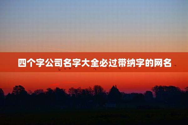 四个字公司名字大全必过带纳字的网名