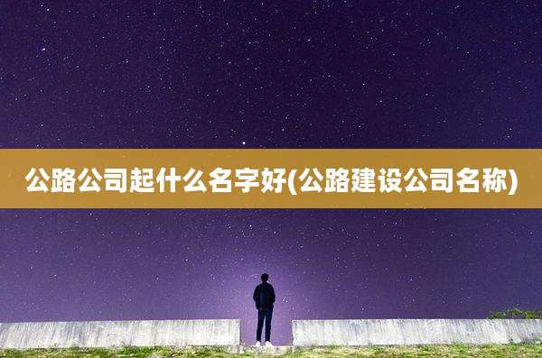 公路公司起什么名字好(公路建设公司名称)