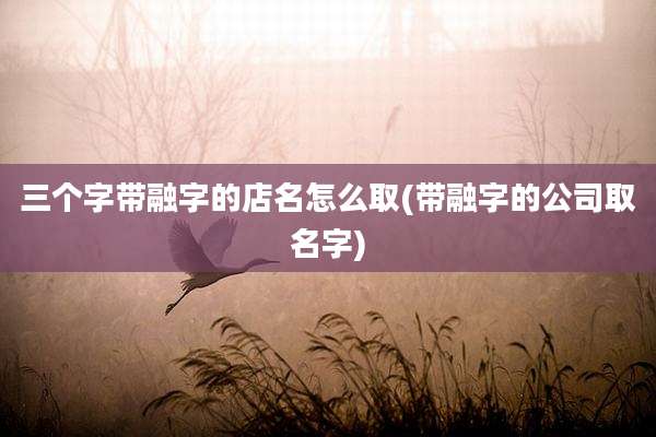 三个字带融字的店名怎么取(带融字的公司取名字)