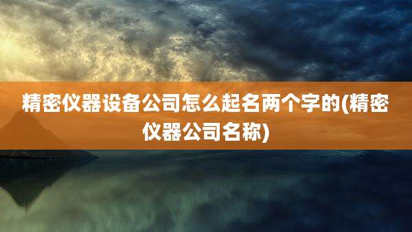 精密仪器设备公司怎么起名两个字的(精密仪器公司名称)