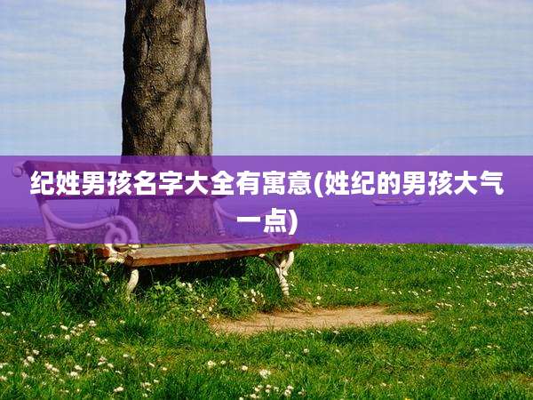 纪姓男孩名字大全有寓意(姓纪的男孩大气一点)