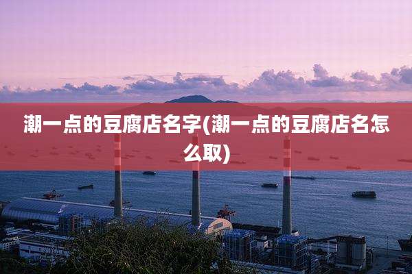 潮一点的豆腐店名字(潮一点的豆腐店名怎么取)