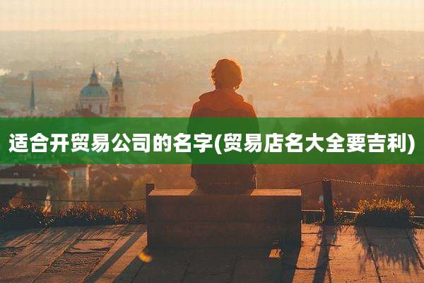 适合开贸易公司的名字(贸易店名大全要吉利)