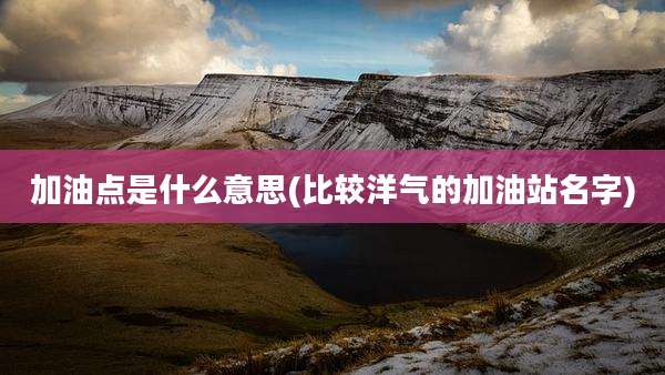 加油点是什么意思(比较洋气的加油站名字)
