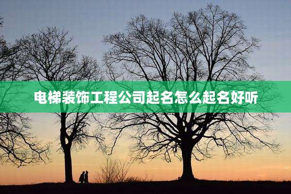 电梯装饰工程公司起名怎么起名好听