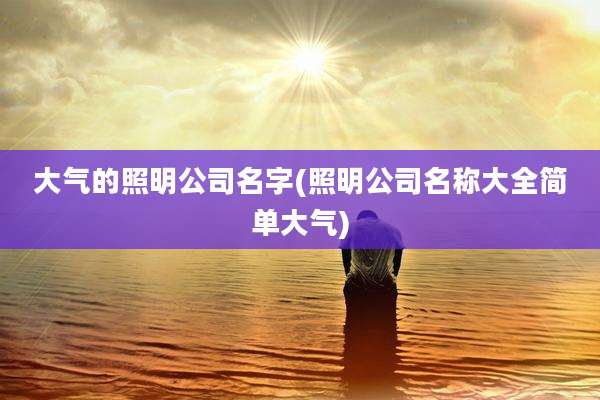 大气的照明公司名字(照明公司名称大全简单大气)