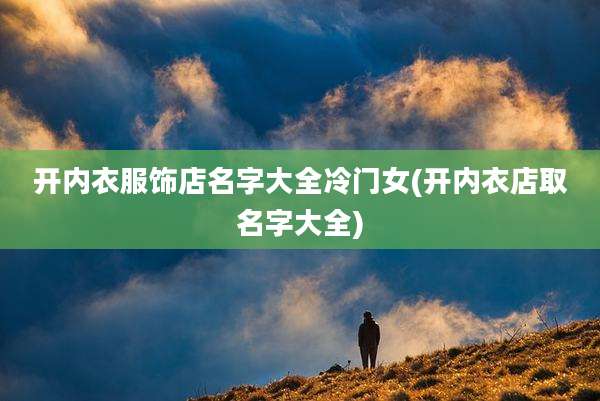 开内衣服饰店名字大全冷门女(开内衣店取名字大全)