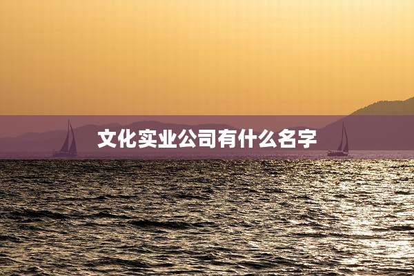 文化实业公司有什么名字