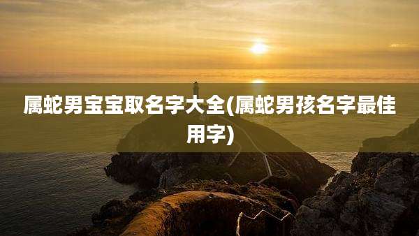 属蛇男宝宝取名字大全(属蛇男孩名字最佳用字)