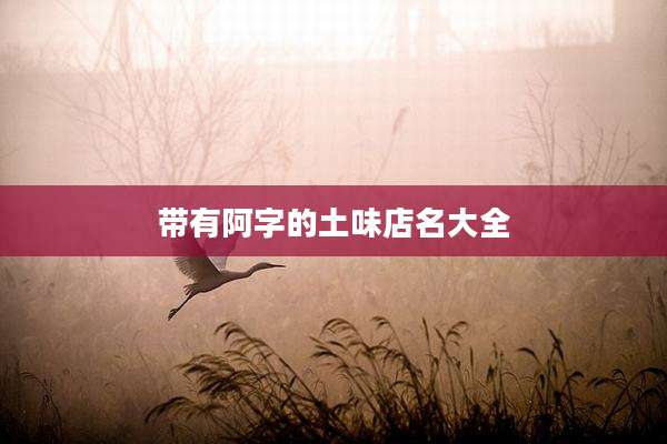 带有阿字的土味店名大全