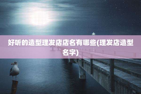 好听的造型理发店店名有哪些(理发店造型名字)