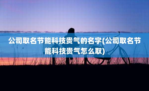 公司取名节能科技贵气的名字(公司取名节能科技贵气怎么取)