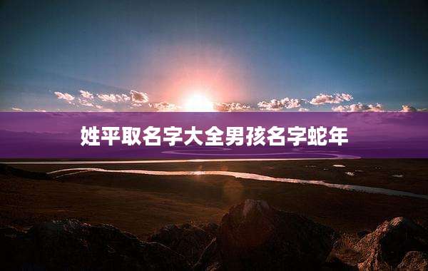 姓平取名字大全男孩名字蛇年