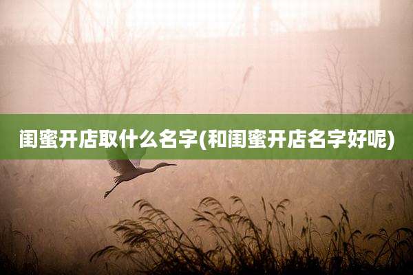 闺蜜开店取什么名字(和闺蜜开店名字好呢)